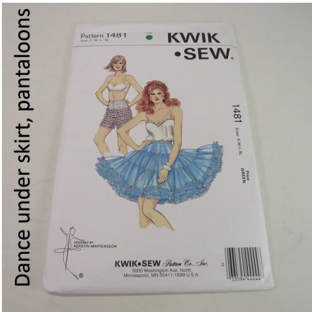 Kwik Sew 1481 Clothing Pattern DANCE petticoat, underskirt & panties UNCUT